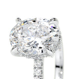 2.0 CT Oval Hidden Halo CVD E/VS2 Diamond Engagement Ring 3