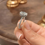 2.0 CT Oval Hidden Halo CVD E/VS2 Diamond Engagement Ring 17