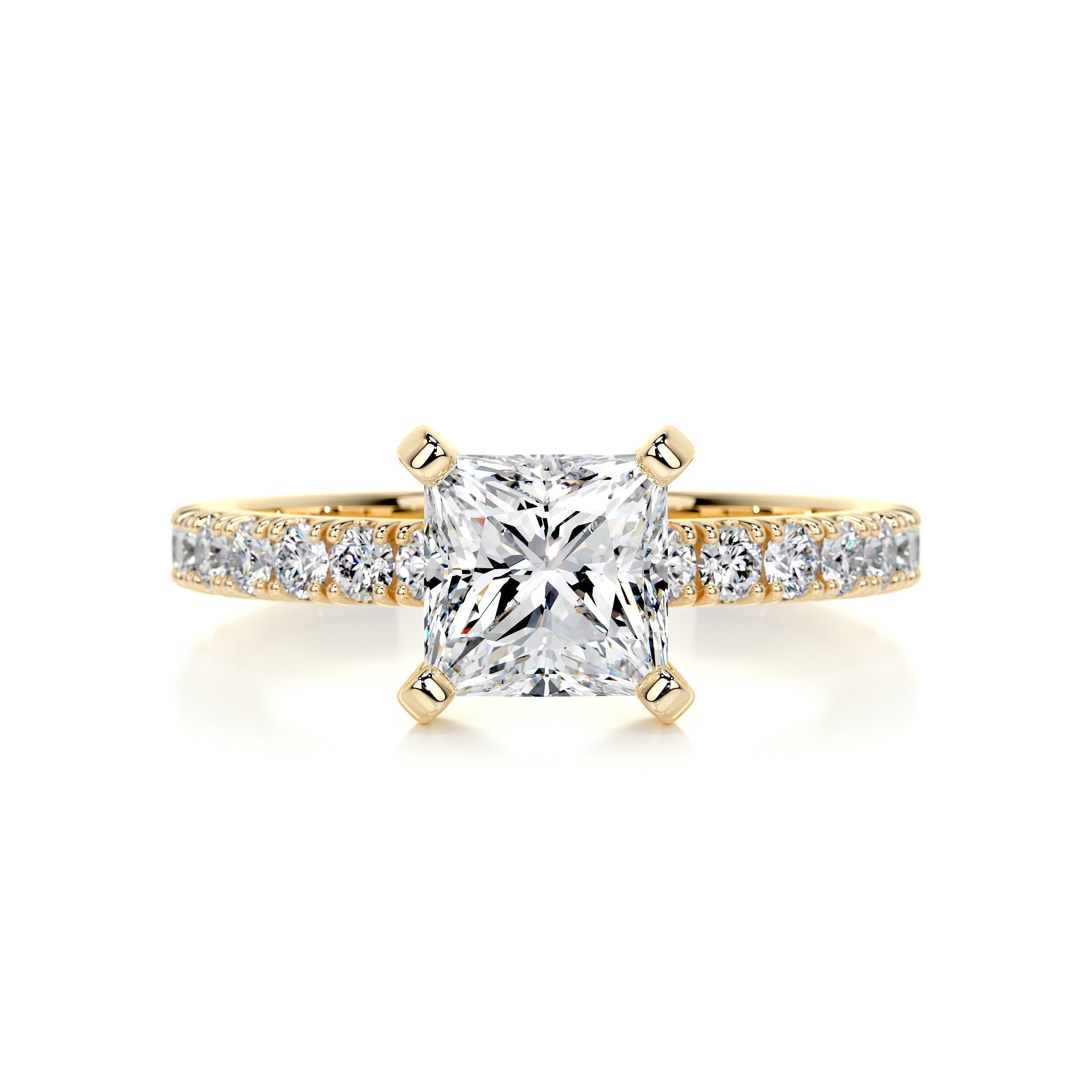 1.50 CT Princess Solitaire CVD G/VS2 Diamond Engagement Ring 7