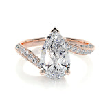 2.0 CT Pear Bypass CVD E/VS2 Diamond Engagement Ring 11