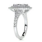 1.0 CT Pear Double Halo CVD F/VS2 Diamond Engagement Ring 5