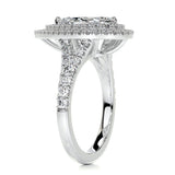 1.0 CT Pear Double Halo CVD F/VS2 Diamond Engagement Ring 5