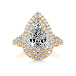 1.0 CT Pear Double Halo CVD F/VS2 Diamond Engagement Ring 7