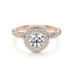 1.0 CT Round Halo CVD E/VS1 Diamond Engagement Ring 12