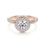 1.0 CT Round Halo CVD E/VS1 Diamond Engagement Ring 12