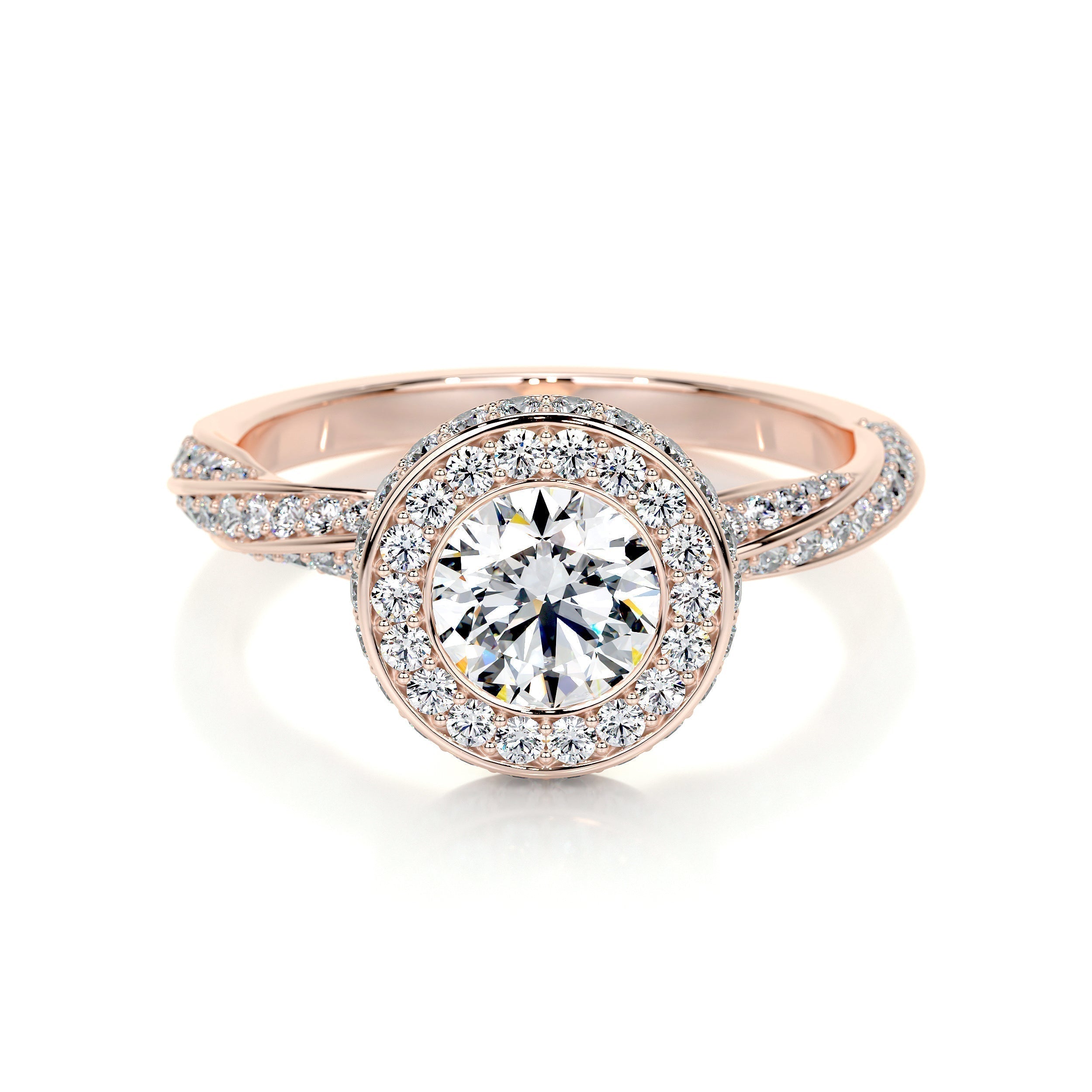 1.0 CT Round Halo CVD E/VS1 Diamond Engagement Ring 12