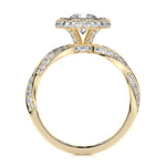 1.0 CT Round Halo CVD E/VS1 Diamond Engagement Ring 11