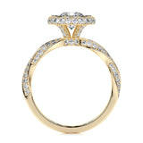 1.0 CT Round Halo CVD E/VS1 Diamond Engagement Ring 11