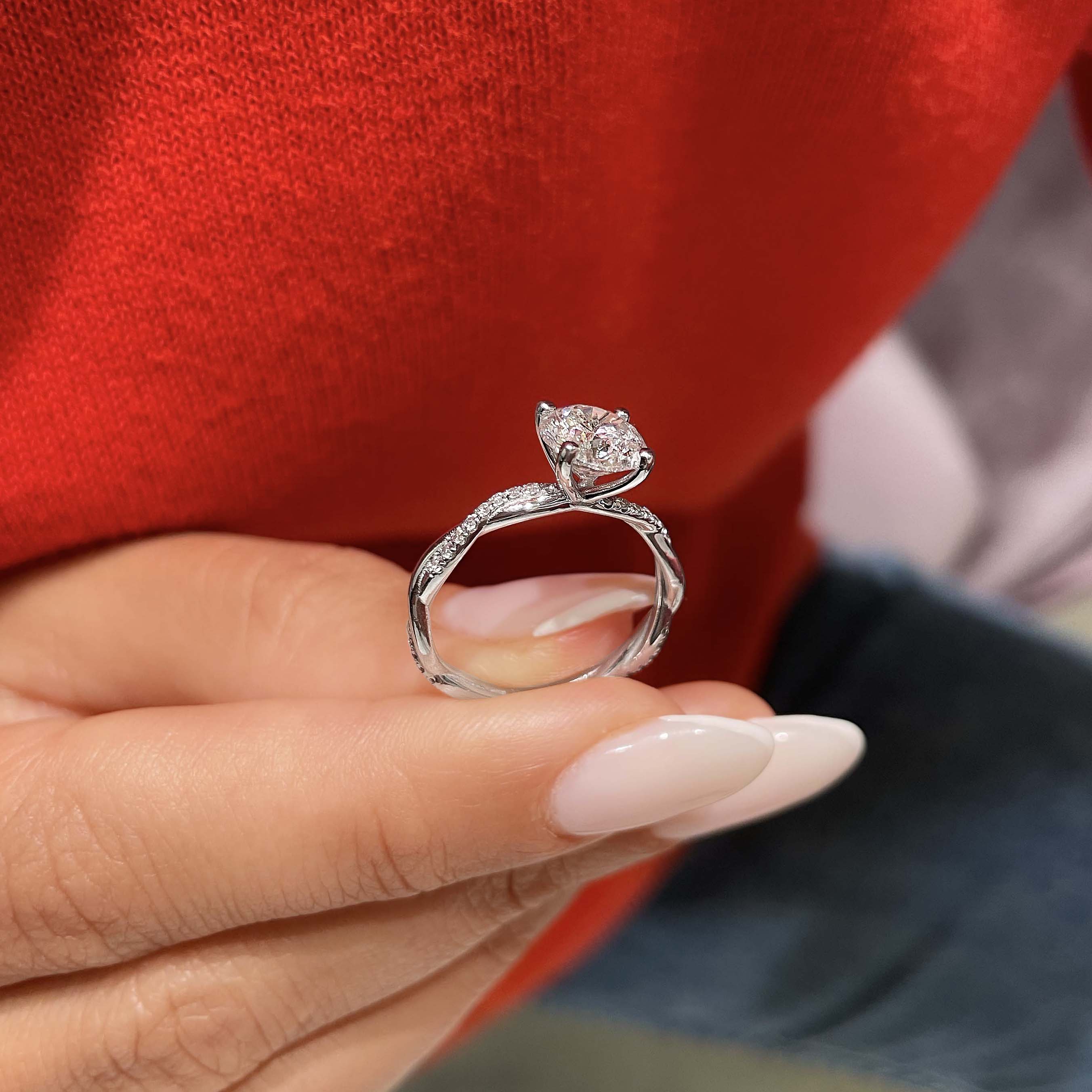 1.5 CT Round Solitaire CVD F/VS2 Diamond Engagement Ring 17