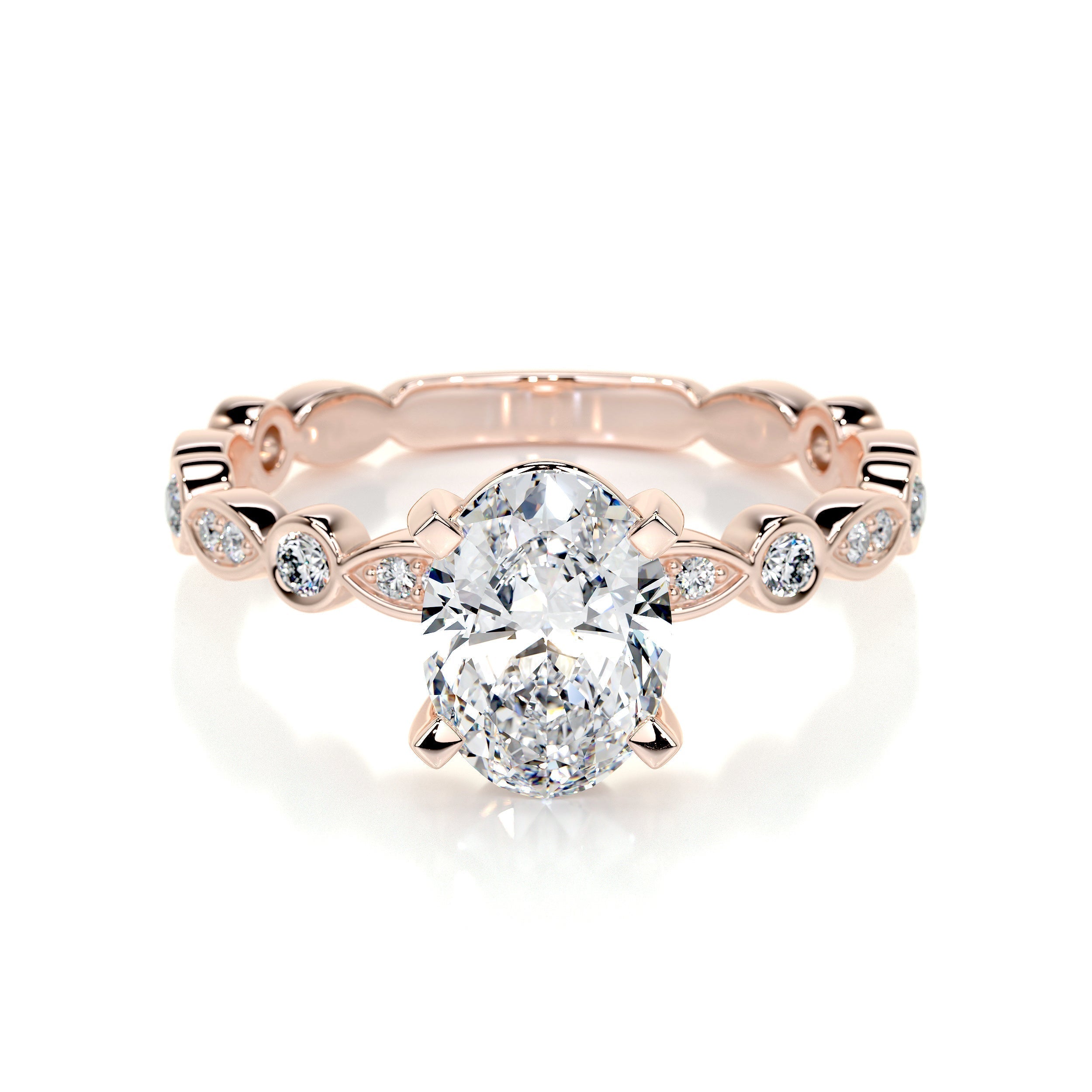 2.0 CT Oval Solitaire CVD F/SI1 Diamond Engagement Ring 13