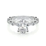 2.0 CT Oval Solitaire CVD F/SI1 Diamond Engagement Ring 1
