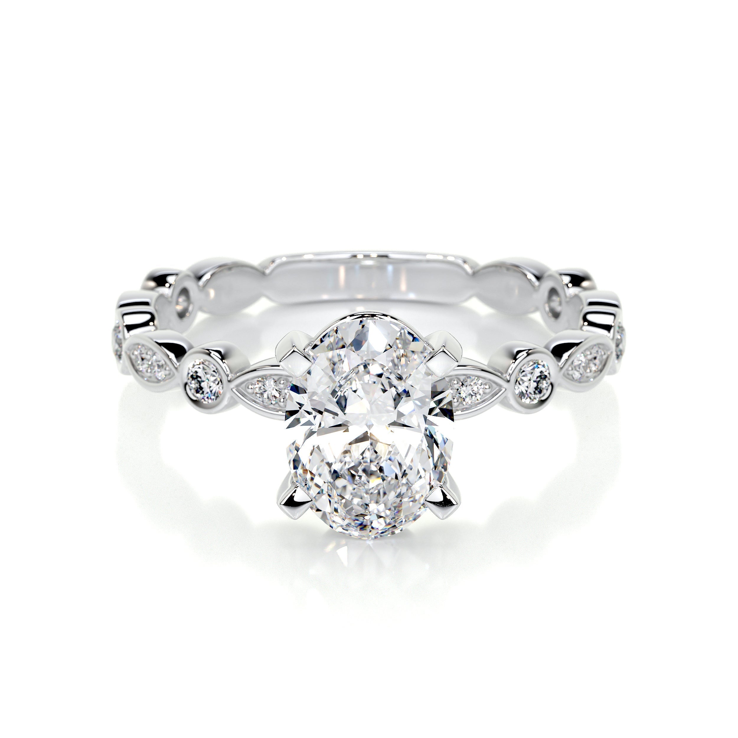 2.0 CT Oval Solitaire CVD F/SI1 Diamond Engagement Ring 1