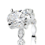 2.0 CT Oval Solitaire CVD F/SI1 Diamond Engagement Ring 4