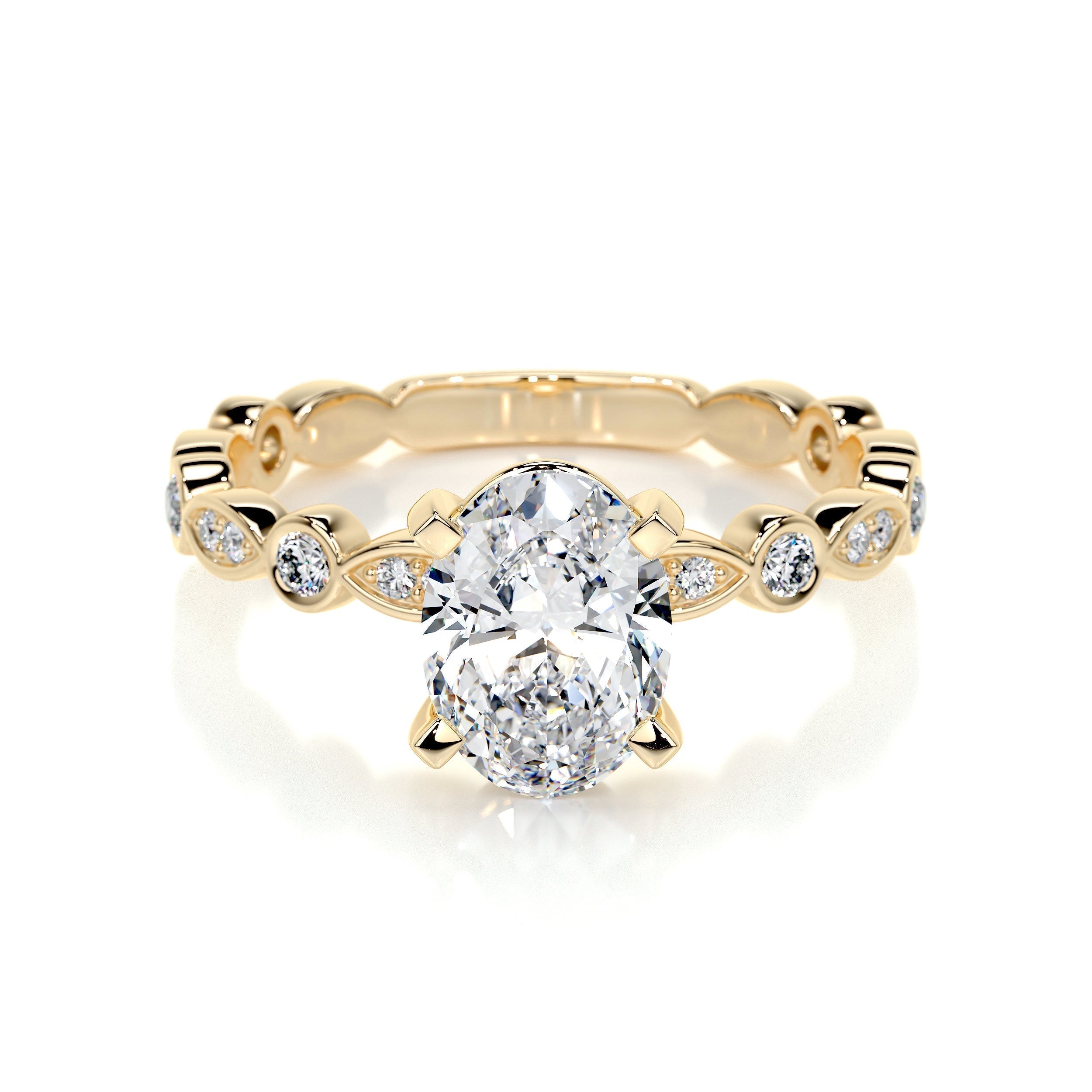 2.0 CT Oval Solitaire CVD F/SI1 Diamond Engagement Ring 7