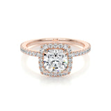 1.0 CT Cushion Halo CVD E/VS2 Diamond Engagement Ring 12
