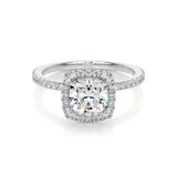 1.0 CT Cushion Halo CVD E/VS2 Diamond Engagement Ring 1