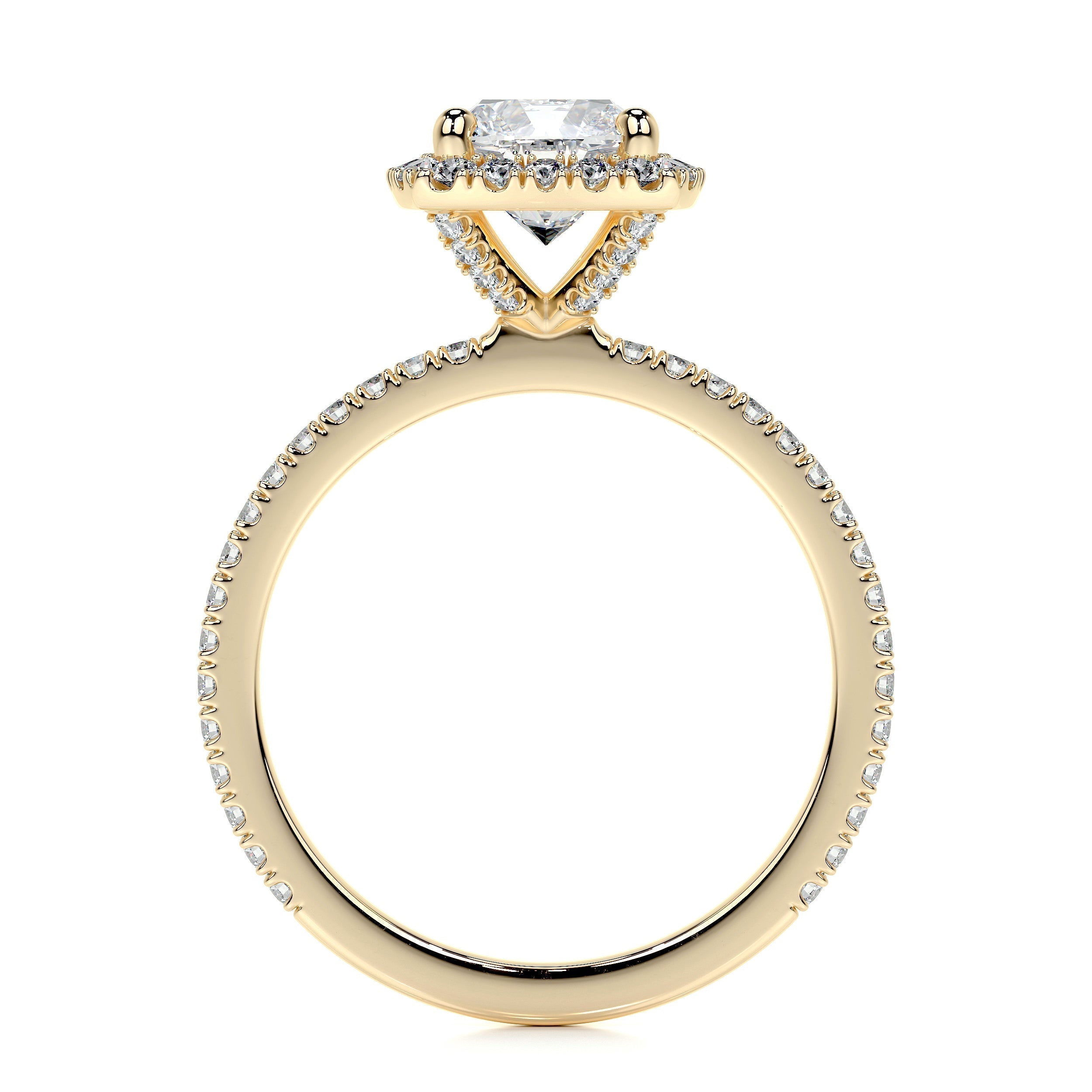 1.0 CT Cushion Halo CVD E/VS2 Diamond Engagement Ring 11