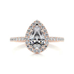 1.0 CT Pear Halo CVD F/VS2 Diamond Engagement Ring 12