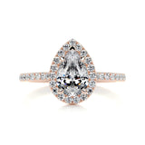 1.0 CT Pear Halo CVD F/VS2 Diamond Engagement Ring 12