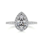 1.0 CT Pear Halo CVD F/VS2 Diamond Engagement Ring 1