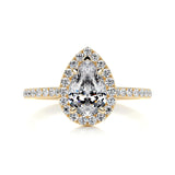 1.0 CT Pear Halo CVD F/VS2 Diamond Engagement Ring 7