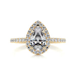 1.0 CT Pear Halo CVD F/VS2 Diamond Engagement Ring 7