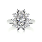 1.0 CT Oval Halo CVD E/VS1 Diamond Engagement Ring 1