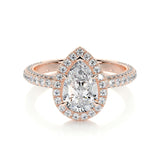 2.0 CT Pear Halo CVD F/VS2 Diamond Engagement Ring 14