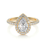 2.0 CT Pear Halo CVD F/VS2 Diamond Engagement Ring 7