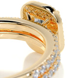 1.0 CT Radiant Halo CVD F/VS Diamond Bridal Ring Set 8
