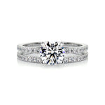 1.0 CT Round Solitaire CVD F/VVS2 Diamond Bridal Ring Set 1