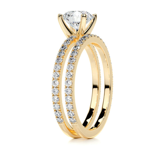 1.0 CT Round Solitaire CVD F/VVS2 Diamond Bridal Ring Set 10