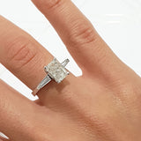 1.50 CT Radiant Three Stones CVD G/VS2 Diamond Engagement Ring 2