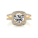 2.0 CT Round Halo CVD F/VS Diamond Bridal Set 7