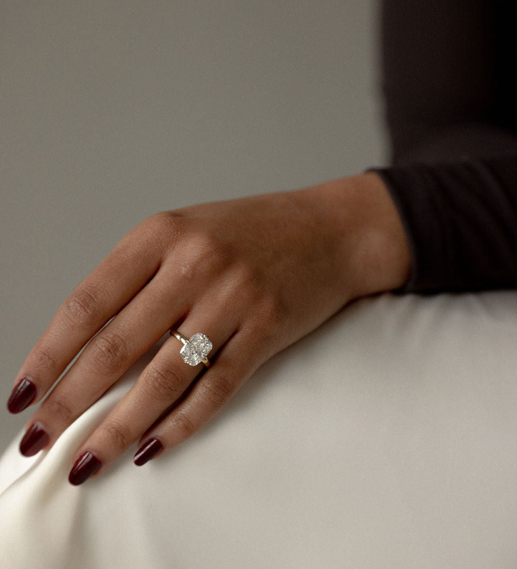 2 CT Round Halo & Pave Lab Grown Diamond Engagement Ring