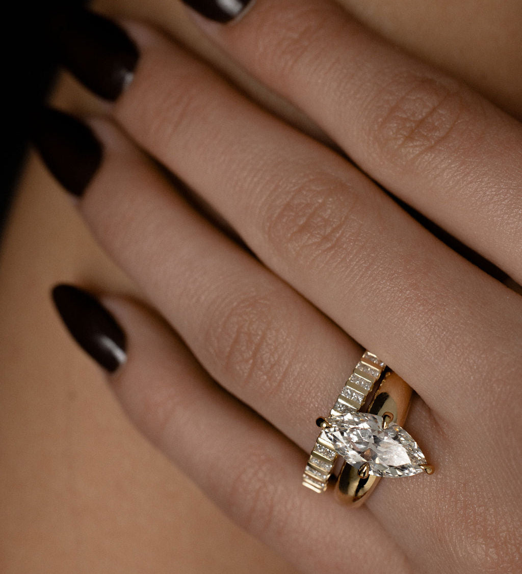 0.3 TCW Round Half Eternity Lab Grown Diamond Wedding Band
