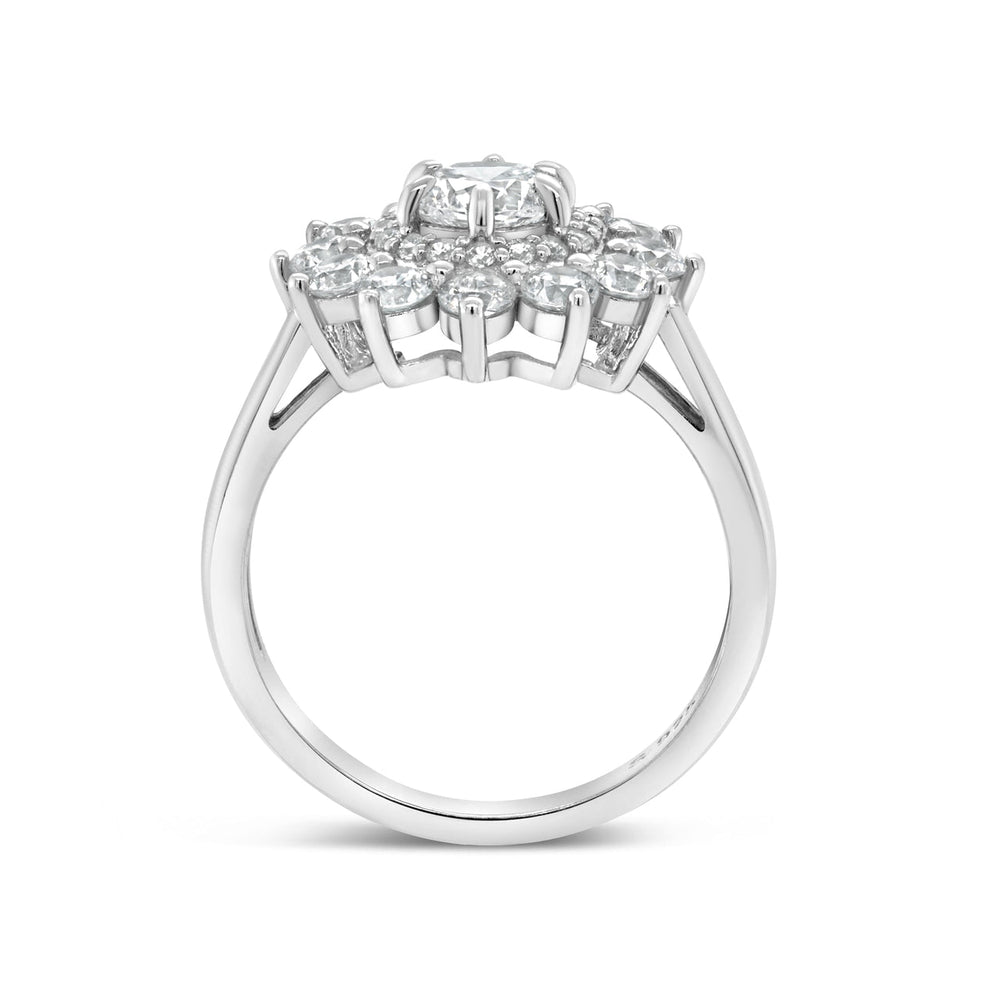 0.50 CT Round Moissanite Floral Halo Engagement Ring - farrellouise