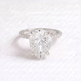 Adele – Inspired 8 Carat Pear Cut Pave Lab Grown Diamond Engagement Ring