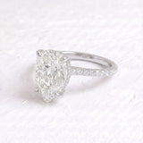 Adele – Inspired 8 Carat Pear Cut Pave Lab Grown Diamond Engagement Ring