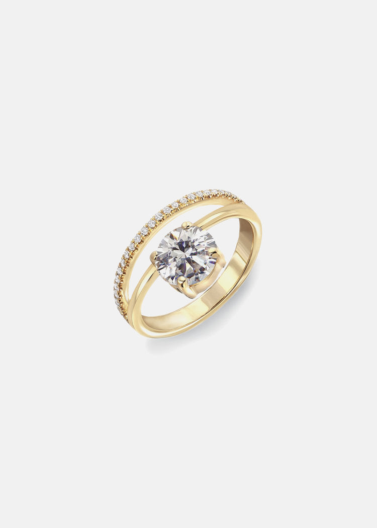 2 CT Round Halo & Pave Lab Grown Diamond Engagement Ring