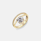2 CT Round Halo & Pave Lab Grown Diamond Engagement Ring