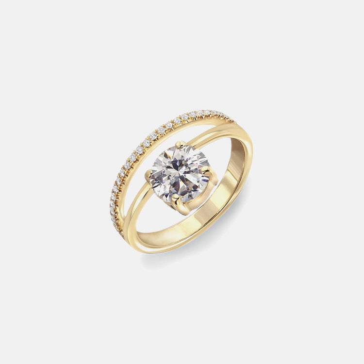 2 CT Round Halo & Pave Lab Grown Diamond Engagement Ring