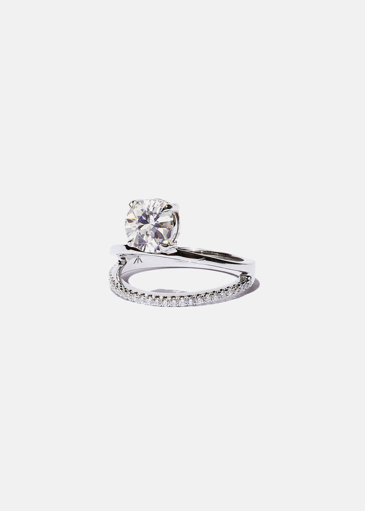 2 CT Round Halo & Pave Lab Grown Diamond Engagement Ring