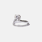 2 CT Round Halo & Pave Lab Grown Diamond Engagement Ring