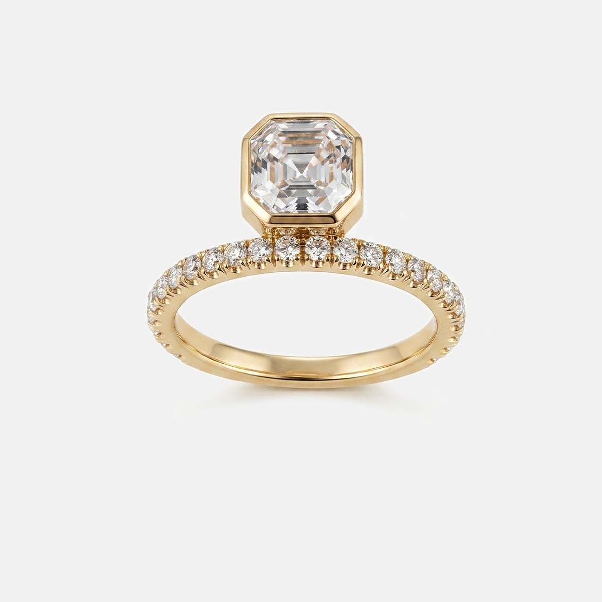 2 CT Round Halo & Pave Lab Grown Diamond Engagement Ring