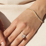 2 CT Round Halo & Pave Lab Grown Diamond Engagement Ring