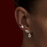 0.5 TCW Pear Moissanite Ear Cufflinks