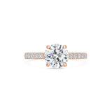 1.5 CT Round Cut Pave CVD F/VVS1 Diamond Engagement Ring 5