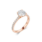 1.5 CT Round Cut Pave CVD F/VVS1 Diamond Engagement Ring 6