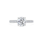 1.5 CT Round Cut Pave CVD F/VVS1 Diamond Engagement Ring 1